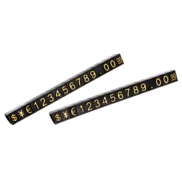 Uxcell 10Sets Golden Silvery Black Number Letter Adjustable Mini Cube Price Tag Display Stand Tag Label Sets of Number Labels