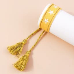 Bohemia Ethnic Style Embroidery Star Logo Bracelet For Women Handmade Woven Tassel Hand Wrist Strap Fashion Jewelry Wholesale