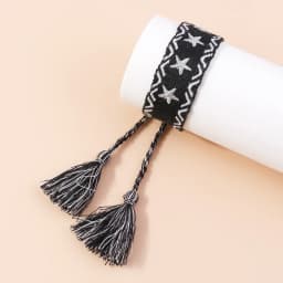 Bohemia Ethnic Style Embroidery Star Logo Bracelet For Women Handmade Woven Tassel Hand Wrist Strap Fashion Jewelry Wholesale