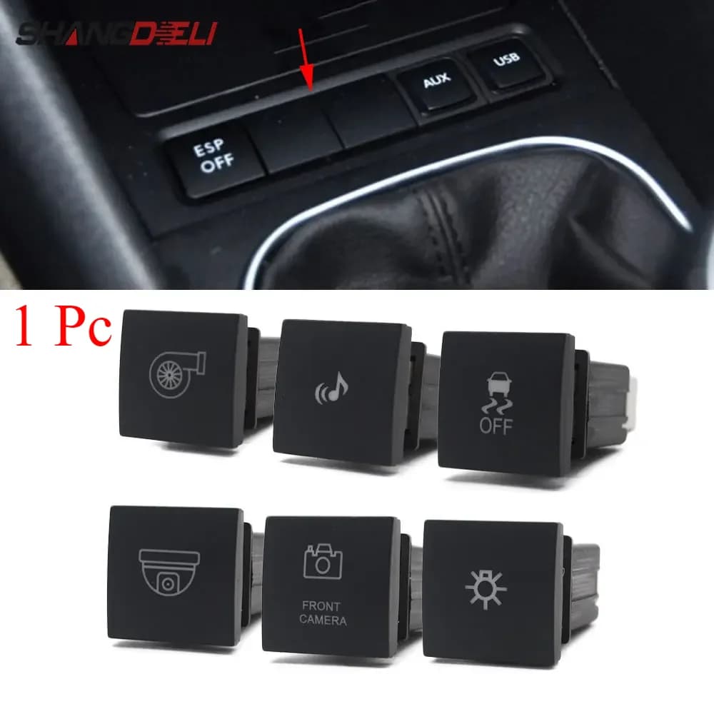 1Pc Car LED DRL Light Radar Power On Off Camera Anti-side Slip Switch Button For VW Golf 6 golf v Jetta MK5 Scirocco Caddy 2011