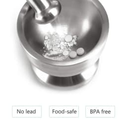 LMETJMA Stainless Steel Spice Grinder With Mortar and Pestle Herbs Spice Grinder Bowl Seasoning Mill Pill Crusher KC0245