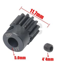 AJRC 32P M0.8 5mm 13T 14T 15T 16T 17T 18T 19T 20T 21T Black Steel Metal Pinion Motor Gear For 1/10 Slash TRX4 Rc Model Car Motor