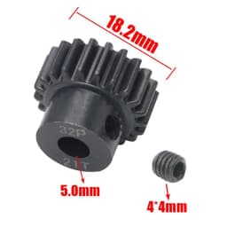 AJRC 32P M0.8 5mm 13T 14T 15T 16T 17T 18T 19T 20T 21T Black Steel Metal Pinion Motor Gear For 1/10 Slash TRX4 Rc Model Car Motor