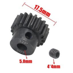 AJRC 32P M0.8 5mm 13T 14T 15T 16T 17T 18T 19T 20T 21T Black Steel Metal Pinion Motor Gear For 1/10 Slash TRX4 Rc Model Car Motor