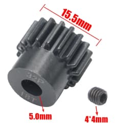 AJRC 32P M0.8 5mm 13T 14T 15T 16T 17T 18T 19T 20T 21T Black Steel Metal Pinion Motor Gear For 1/10 Slash TRX4 Rc Model Car Motor