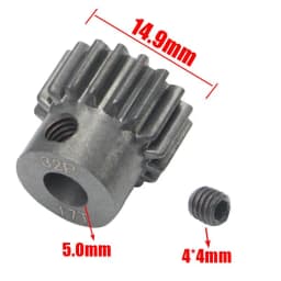 AJRC 32P M0.8 5mm 13T 14T 15T 16T 17T 18T 19T 20T 21T Black Steel Metal Pinion Motor Gear For 1/10 Slash TRX4 Rc Model Car Motor