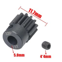 AJRC 32P M0.8 5mm 13T 14T 15T 16T 17T 18T 19T 20T 21T Black Steel Metal Pinion Motor Gear For 1/10 Slash TRX4 Rc Model Car Motor
