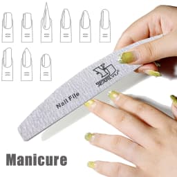 5Pcs Nail File Set Mix Color Professional Sandpaper Cuticle Remover 80/100/150/180/240 Grit Buffer Manicure Tool Kit