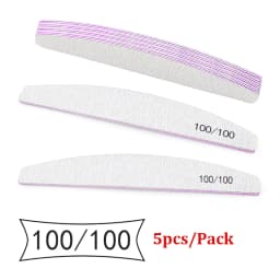 5Pcs Nail File Set Mix Color Professional Sandpaper Cuticle Remover 80/100/150/180/240 Grit Buffer Manicure Tool Kit