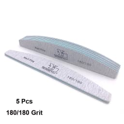 5Pcs Nail File Set Mix Color Professional Sandpaper Cuticle Remover 80/100/150/180/240 Grit Buffer Manicure Tool Kit