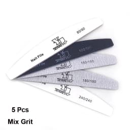 5Pcs Nail File Set Mix Color Professional Sandpaper Cuticle Remover 80/100/150/180/240 Grit Buffer Manicure Tool Kit