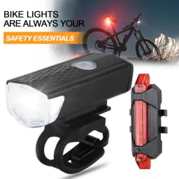 USB Rechargeable Bike Light Front Light Red Taillight Easy to Install 3 Modes Bicycle Accessories for the Bicycle