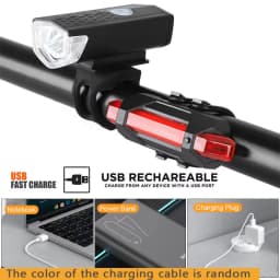 USB Rechargeable Bike Light Front Light Red Taillight Easy to Install 3 Modes Bicycle Accessories for the Bicycle