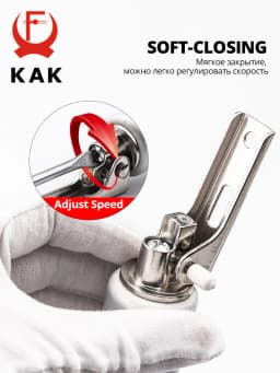 KAK Soft Closing Automatic Door Closer 35KG Pneumatic Adjustable Speed Positioning Door Stop Protective Door Holder Hardware