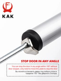 KAK Soft Closing Automatic Door Closer 35KG Pneumatic Adjustable Speed Positioning Door Stop Protective Door Holder Hardware