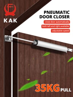 KAK Soft Closing Automatic Door Closer 35KG Pneumatic Adjustable Speed Positioning Door Stop Protective Door Holder Hardware