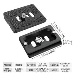 BEXIN Universal Aluminum Alloy Quick Release Plate Tripod Mount Adapter with 1/4 Screw for Benro Arca Swiss Ball Head and Camera