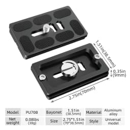 BEXIN Universal Aluminum Alloy Quick Release Plate Tripod Mount Adapter with 1/4 Screw for Benro Arca Swiss Ball Head and Camera