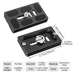BEXIN Universal Aluminum Alloy Quick Release Plate Tripod Mount Adapter with 1/4 Screw for Benro Arca Swiss Ball Head and Camera