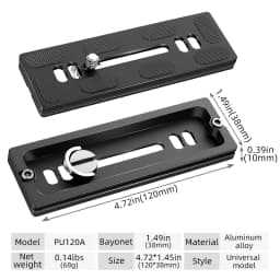 BEXIN Universal Aluminum Alloy Quick Release Plate Tripod Mount Adapter with 1/4 Screw for Benro Arca Swiss Ball Head and Camera