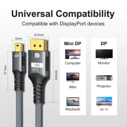 Mini DP to DisplayPort 8K Cable DP1.4 Bi-Directional Conversion Transmission Cable 16K@60Hz 4K@144Hz for MacBook Air Projector
