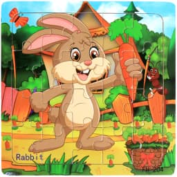 20piece Wooden Puzzle Cartoon Animals Car Letter Number Pattern Jigsaw Puzzles Game Kids Educational Learning Toys for Children