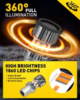 AUXITO 2Pcs BAU15S LED Canbus Amber 1156 PY21W BA15S P21W LED Bulb Error Free No Hyperflash Car Turn Signal Light Indicator Lamp