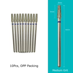 HYTOOS Tapered Diamond Cuticle Bit Nail Drill Bits Manicure Drills Nails Accessories Tools