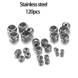 100/120Pcs/lot Stainless Steel Crimp End Beads End Stopper Spacer Terminators Tips For Diy Jewelry Making Findings Accessories