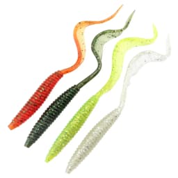 Spinpoler 18cm 13cm Soft Lure Worm Baits Flexible Long Tail 4 Colors Silicone Earthworm Worms Lifelike Fishing Lure 5pcs/Pack