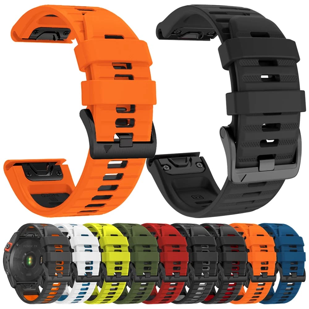For Garmin Tactix 7 Pro Delta Descent/Quatix 7/6/5 Sapphire/7X Solar Strap Fenix 7X Silicone Correa 22mm 26mm Quickfit Watchband