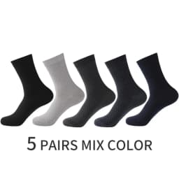 5 Pairs Men Bamboo Fiber Crew Casual Socks Man High Quality Spring Summer Autumn Business Breathable Black Male Dress Long Socks