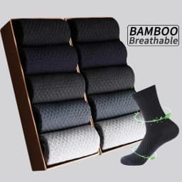 5 Pairs Men Bamboo Fiber Crew Casual Socks Man High Quality Spring Summer Autumn Business Breathable Black Male Dress Long Socks