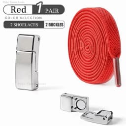 Metal Magnetic Buckle Without Ties Laces Sneaker No Tie Shoe Laces Elastic Lazy Shoelaces Kids Adult Flat Shoelace for Shoes