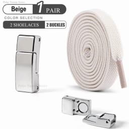 Metal Magnetic Buckle Without Ties Laces Sneaker No Tie Shoe Laces Elastic Lazy Shoelaces Kids Adult Flat Shoelace for Shoes