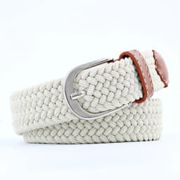 2.5cmx100cm Unisex Extended Elastic Knitted Thin Belt Women's Needle Button Canvas Jeans Student Canvas Elastic Belt for Women