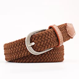 2.5cmx100cm Unisex Extended Elastic Knitted Thin Belt Women's Needle Button Canvas Jeans Student Canvas Elastic Belt for Women