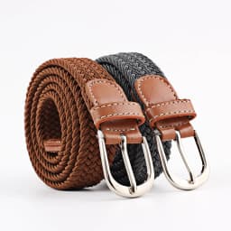 2.5cmx100cm Unisex Extended Elastic Knitted Thin Belt Women's Needle Button Canvas Jeans Student Canvas Elastic Belt for Women