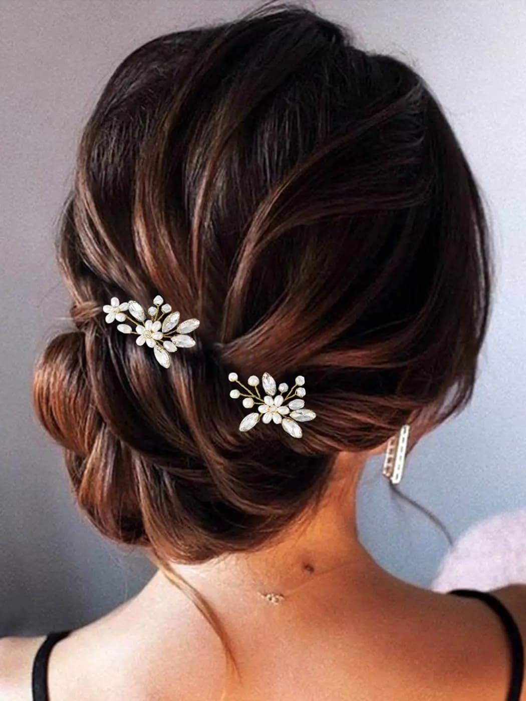 2Pcs Handmade Crystal Pearls Hairpins Flower Hairbands For Women Bride Wedding Hair Accessories More Color Rhinestone Hair Clips