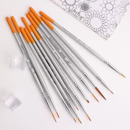 12models Imported Nylon Long Tail Line Brush Very Fine Cartoon Art Line Outline Detail Pen Digital Birch Watercolor Painting Pen