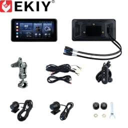EKIY 6.25" Wireless CarPlay Moto Android Auto Portable Digital Motorcycle Dashboard GPS Navigation Display Screen TPMS Monitor