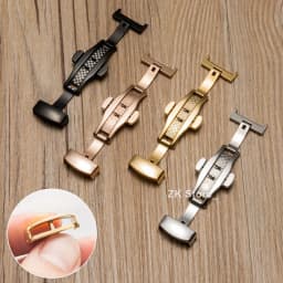 Stainless Steel Butterfly Buckle Polished Button Watchband Buckle 10/12/14mm 16mm 20mm 22mm 24mm Watch Straps Clasp Accessories
