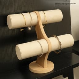 Double Layer Rack Organizer Wood Jewelry Bracelet Storage Display Chain Watch Hard Stand Holder Woman Assemble