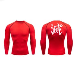 Demon Slayer Print Compression Shirts for Men Gym Workout Fitness Undershirts Short Sleeve Quick Dry Athletic Tees T-Shirt Tops