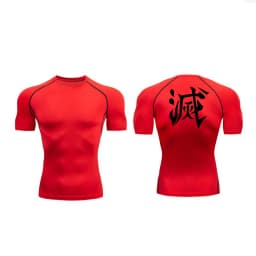 Demon Slayer Print Compression Shirts for Men Gym Workout Fitness Undershirts Short Sleeve Quick Dry Athletic Tees T-Shirt Tops