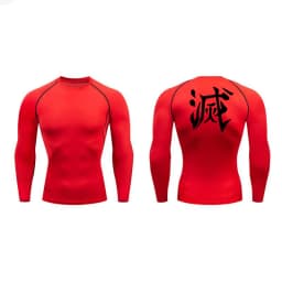 Demon Slayer Print Compression Shirts for Men Gym Workout Fitness Undershirts Short Sleeve Quick Dry Athletic Tees T-Shirt Tops