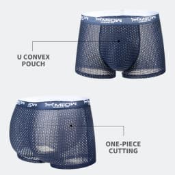 MiiOW Sexy Mesh Men Boxers Underwear Breathable Ice Silk Men's Panties Lingerie Underpants Boxershorts Plus Size L-4XL Trunks