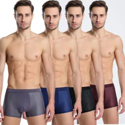 8pcs/set Men's Panties Ice Silk Mesh Men Underwear Breathable Men's Underpant Fashion Panties Male Solid Color Boxer Shorts