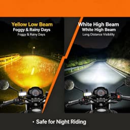 Heyword 1PC Dual Color Motorcycle Headlight Owl Design 4 Modes Auxiliary Spotlights Motorbike Scooter Fog Lamp Running Lights