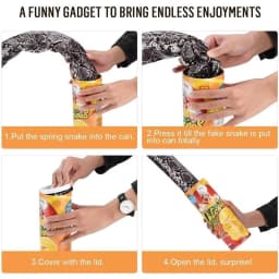 Funny Prank Toys Joke Items for Adults Potato Chip Can Jump Spring Snake Toy April Fool Day Halloween Party Decoration Trick